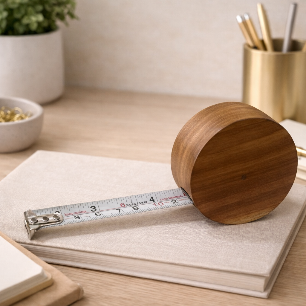 Handcrafted Teak Wood Measuring Tape - Image 1