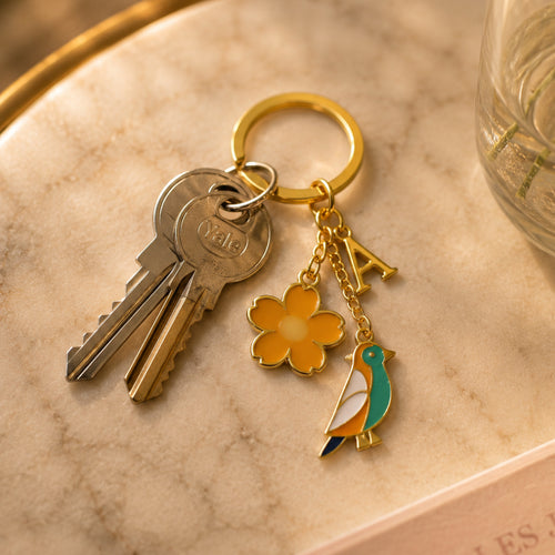 Personalised Bird Charm Keychain