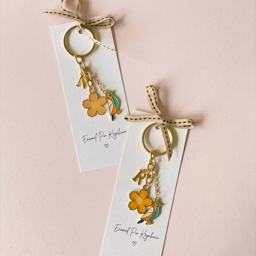 Personalised Bird Charm Keychain