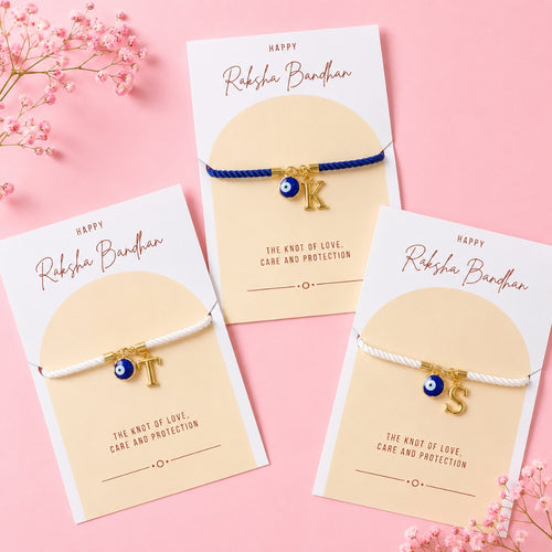 Personalised Evil Eye Initial Rakhi | Keepsake Rakhi