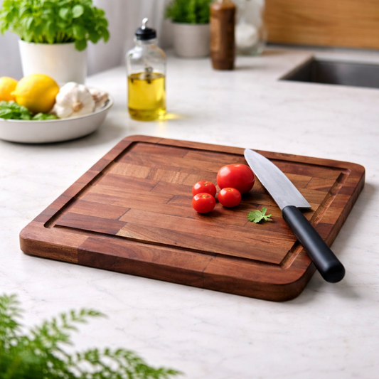 Terra Wooden Chopping Board with Grooves