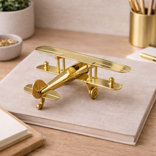 Skyward Vintage Brass Airplane