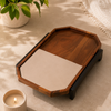 Elevated Wooden Desk & Valet Tray