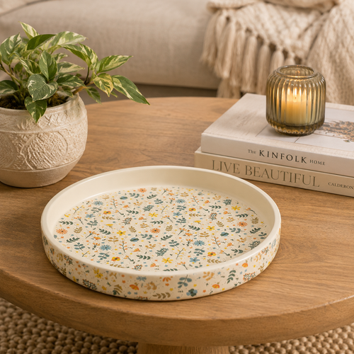Wildflower Stoneware Accent Tray