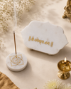 Shree Ganesha Namah Marble Chowki with Dhoop Stand