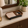 Elevated Wooden Desk & Valet Tray