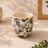 Blue Floral Stoneware Kulhad Cups - Set of 2