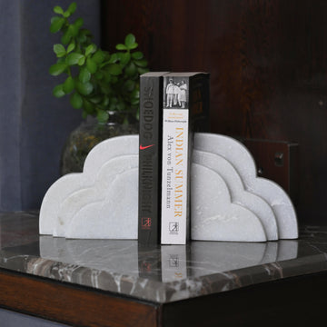 Cloud Marble Bookends