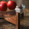 Glass Fruit Bowl with Wooden Stand