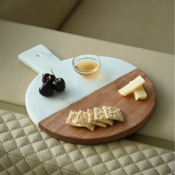 Round Marble & Wood Cheese Board