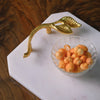 White Marble Tray with Floral Handles