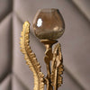 Fern & Dragonfly Gold Candle Holder