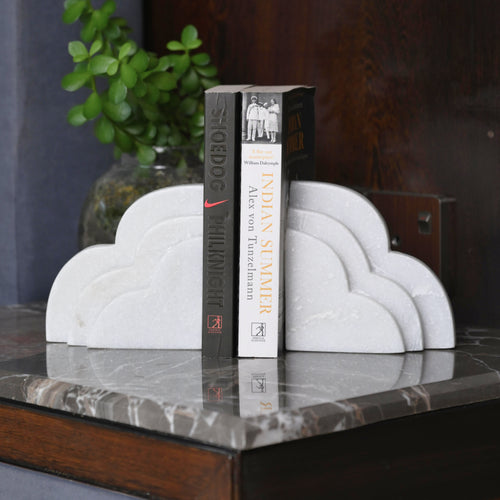 Cloud Marble Bookends
