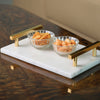 Handcrafted Marble Tray with Brass Handles