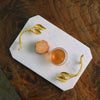 White Marble Tray with Floral Handles