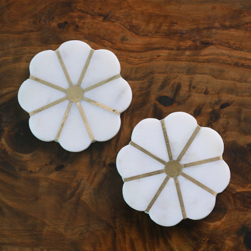 Flora Brass Coaster - Set of 2