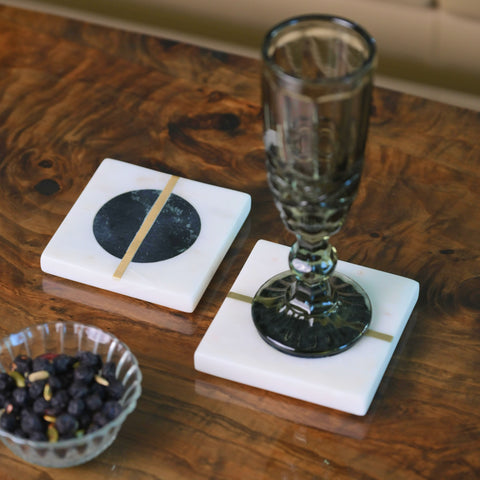 Green Marble Coaster - Set of 2