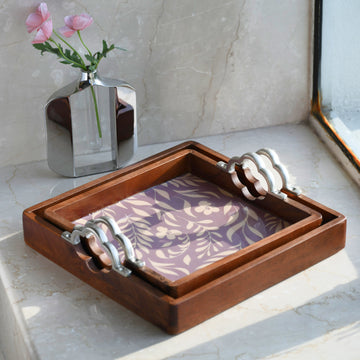 Lavender Fields Wooden Tray - Set of 2
