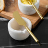 Marble Bowls with Brass Knife - Set of 2
