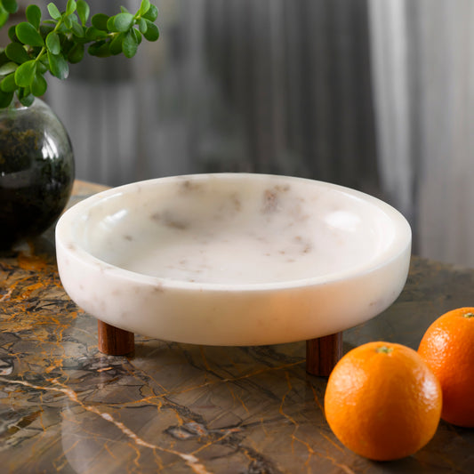 Marble Footed Accent Bowl