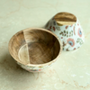 Flora Enamel and Wood Bowl - Single