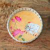 Elegant Lotus Enamel & Metal Decor Tray -  8 inch