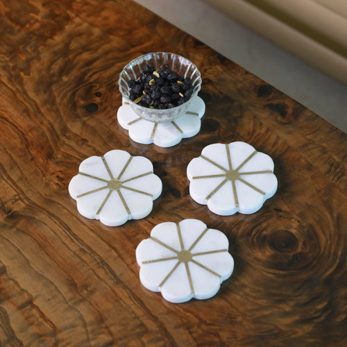 Flora Brass Coaster - Set of 2