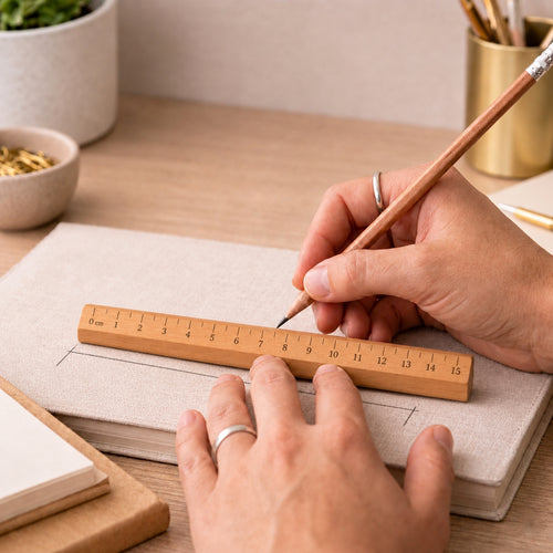 Handcrafted Teak Wood Ruler