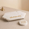 Shree Ganesha Namah Marble Chowki with Dhoop Stand
