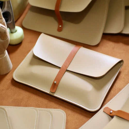 Minimal Leather Laptop Sleeve & Document Folder