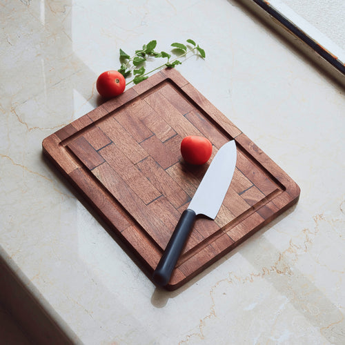 Terra Wooden Chopping Board with Grooves